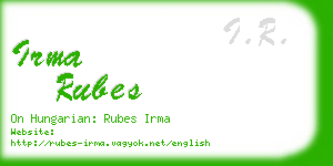 irma rubes business card